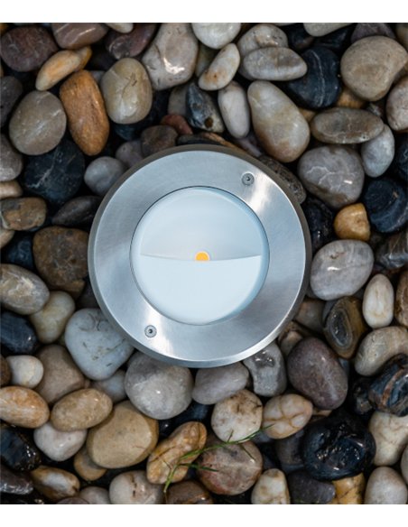 Empotrable de suelo de exterior Niza - Iberlamp - Diseño recondo antracita, Ø 16 cm