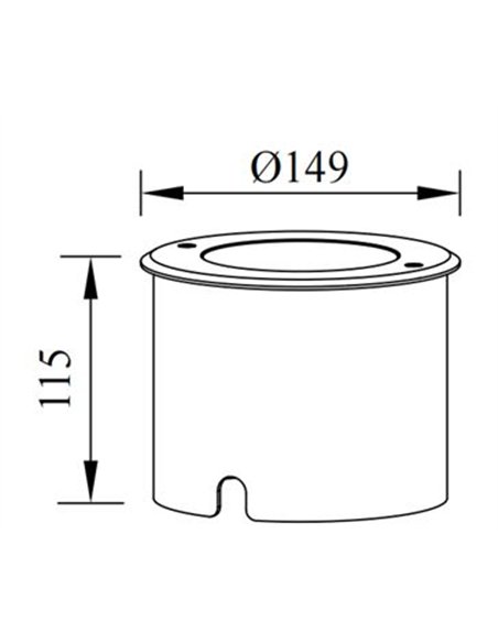 Empotrable de suelo de exterior Niza - Iberlamp - Diseño recondo antracita, Ø 16 cm
