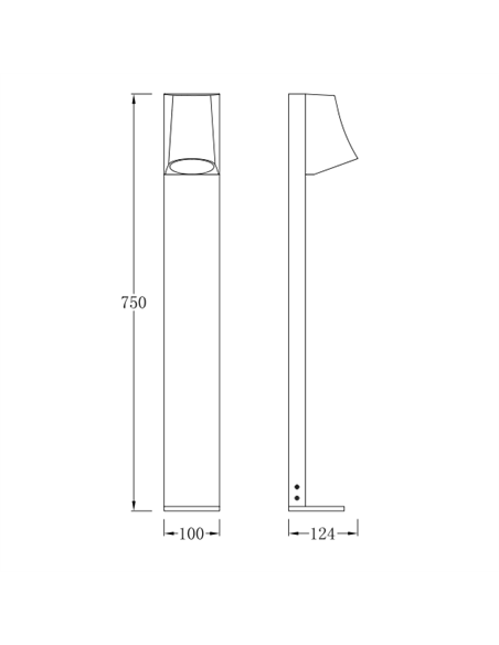 Baliza de exterior Helio - Iberlamp - Lámpara LED antracita, altura: 78 cm