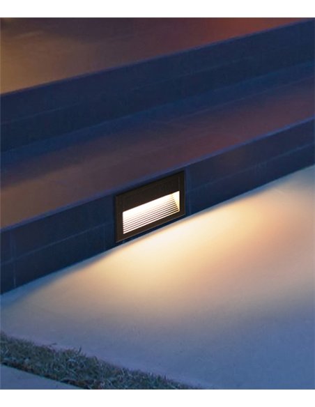 Lámpara empotrable de pared Valle - Iberlamp - Diseño lineal antracita