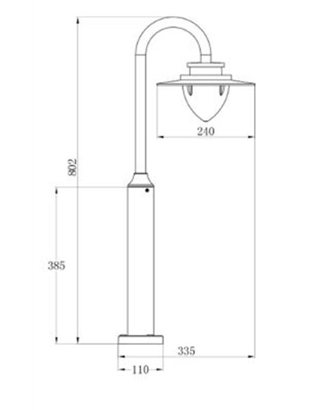 Baliza de exterior Calais - Iberlamp - Lámpara marrón LED