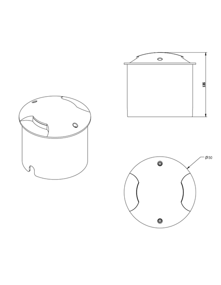 Empotrable de suelo de exterior Mijas - Iberlamp - Lámpara LED redonda Ø 16 cm