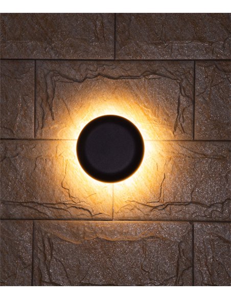 Aplique de pared de exterior Ova - Iberlamp - Lámpara minimalista redonda, Ø 19 cm