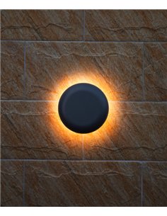 Aplique de pared de exterior Ova - Iberlamp - Lámpara minimalista redonda, Ø 19 cm