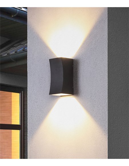 Aplique de pared de exterior Slide - Iberlamp - Lámpara antracita, doble iluminación