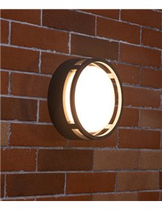 Lámpara de pared/techo de exterior Alhambra - Iberlamp - Lámpara redonda antracita, Ø 24 cm