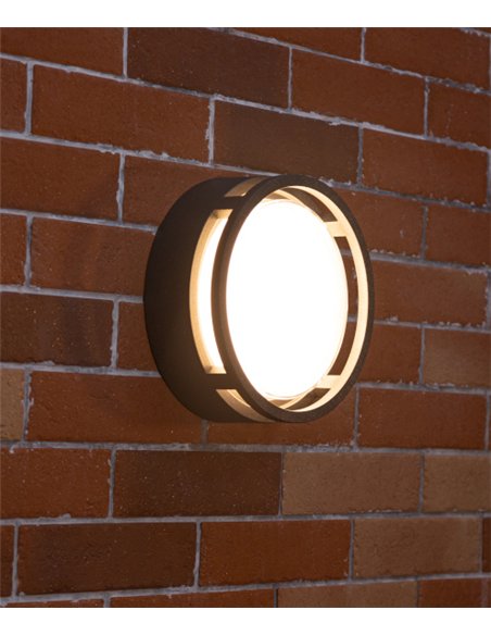 Lámpara de pared/techo de exterior Alhambra - Iberlamp - Lámpara redonda antracita, Ø 24 cm