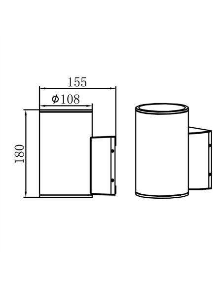 Aplique de exterior Fox - Iberlamp - Lámpara de aluminio antracita