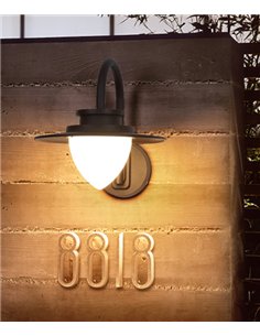 Aplique de exterior Calais - Iberlamp - Lámpara marrón, IP54