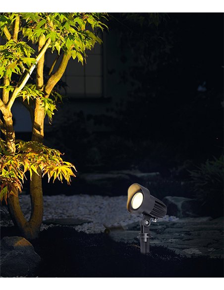 Proyector con piqueta Cobra - Iberlamp - Lámpara de exterior antracita