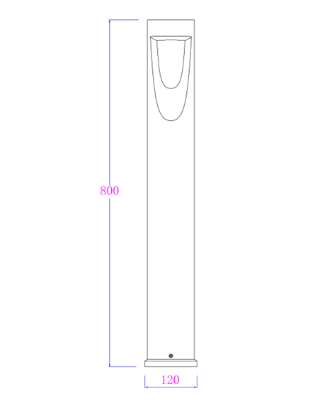 Baliza de exterior Bot - Iberlamp - Diseño antracita, altura: 82 cm