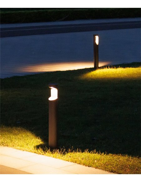 Baliza de exterior Bot - Iberlamp - Diseño antracita, altura: 82 cm