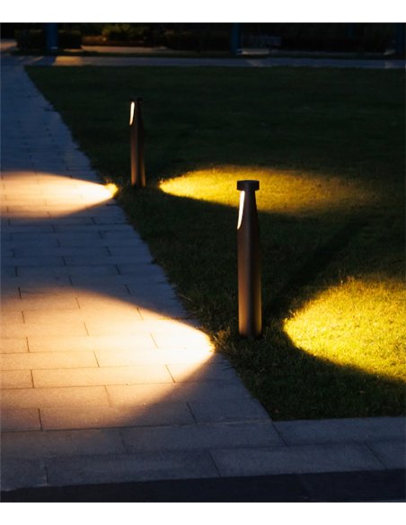 Baliza de exterior Bot - Iberlamp - Diseño antracita, altura: 82 cm
