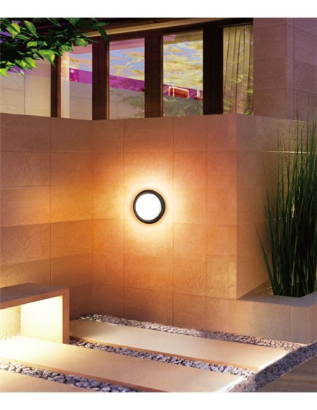 Aplique de pared Pilot - Iberlamp - Lámpara redonda de antracita