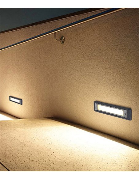 Empotrable de pared Malta - Iberlamp - Diseño lineal de aluminio, antracita