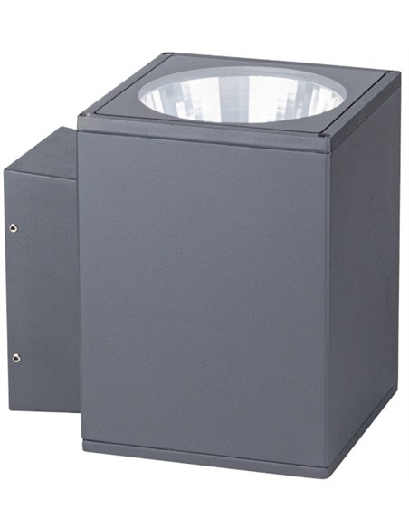 Aplique de pared Tower - Iberlamp - Lámpara cúbica de exterior, antracita