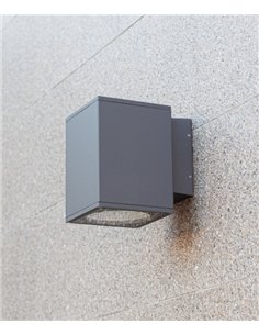 Aplique de pared Tower - Iberlamp - Lámpara cúbica de exterior, antracita