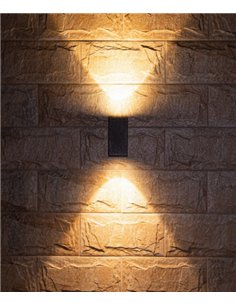 Lámpara de pared de exterior Tower - Iberlamp - Aplique antracita con doble iluminación