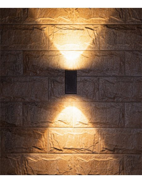 Lámpara de pared de exterior Tower - Iberlamp - Aplique antracita con doble iluminación
