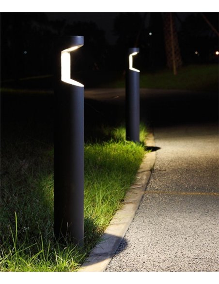 Baliza de exterior Rhino - Iberlamp - Lámpara antracita, altura: 82 cm