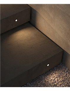 Lámpara empotrable de pared Senya – FORLIGHT – Foco de exterior de aluminio gris, LED 3000K, 2 medidas