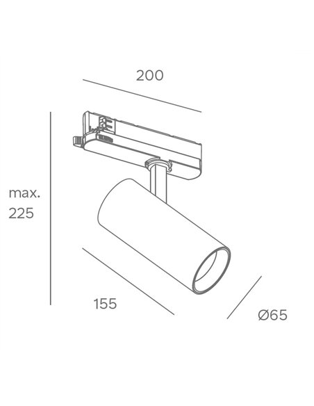 Proyector de carril Tent - FORLIGHT - Lámpara orientable LED