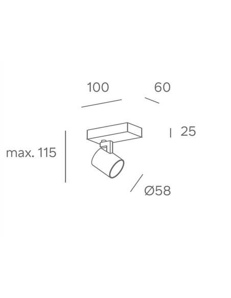 Foco de techo Kaplan - FORLIGHT - Lámpara orientable