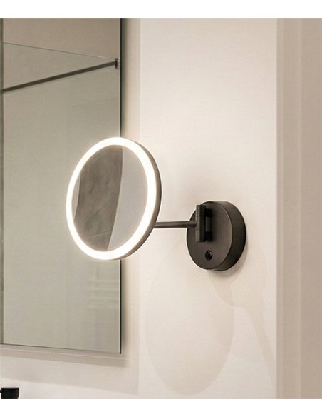 Aplique de pared Boan - ACB - Espejo de aumento con luz para maquillarse