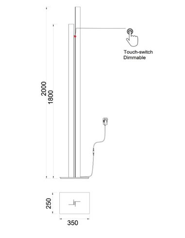 Lámpara de pie Manhattan - Mantra - Diseño minimalista táctil