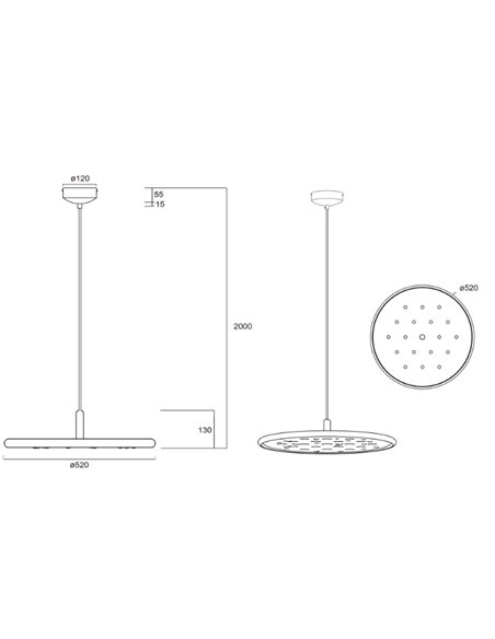 Lámpara colgante Acustic - Mantra - Lámpara acústica con pantalla PET