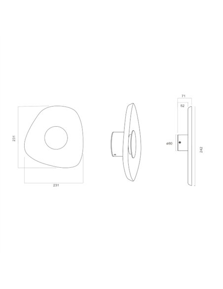Lámpara de pared Acustic - Mantra - Aplique acústico orgánico, acabado café