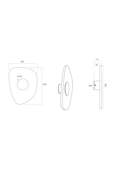 Aplique de pared Acustic - Mantra - Lámpara acústica de diseño orgánico, acabado café