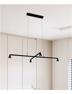 Lámpara colgante África - Mantra - Lámpara negra con 4 luces