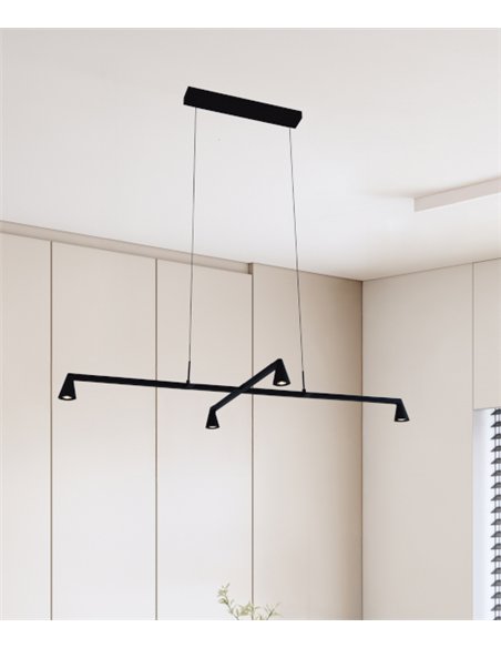 Lámpara colgante África - Mantra - Lámpara negra con 4 luces