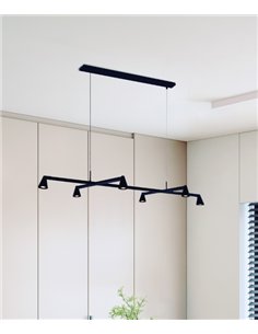 Lámpara colgante África - Mantra - Lámpara horizontal negra con 6 luces