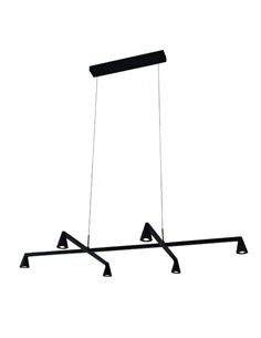 Lámpara colgante África - Mantra - Lámpara horizontal negra con 6 luces 2