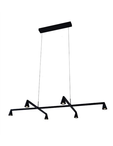 Lámpara colgante África - Mantra - Lámpara horizontal negra con 6 luces