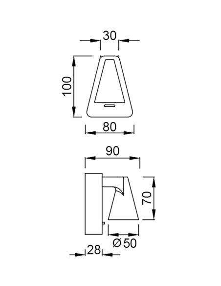 Aplique de pared África - Mantra - Diseño moderno negro