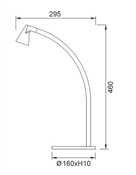 Lámpara de mesa África - Mantra - Lámpara negra curvada