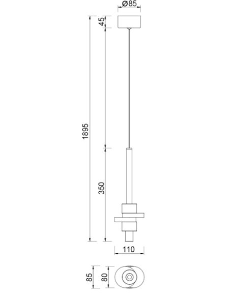 Lámpara colgante Betty - Mantra - Pantalla de alabastro