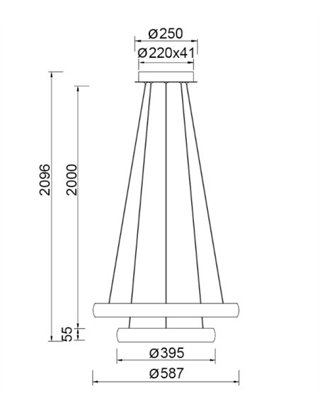 Lámpara colgante Flats - Mantra - Lámpara moderna con doble aro LED