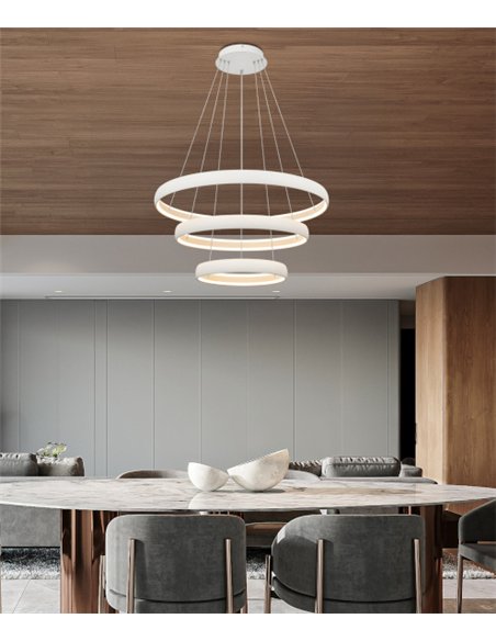Lámpara colgante Flats - Mantra - Lámpara LED de diseño con triple aro luminoso