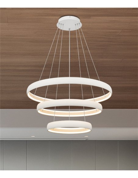 Lámpara colgante Flats - Mantra - Lámpara LED de diseño con triple aro luminoso