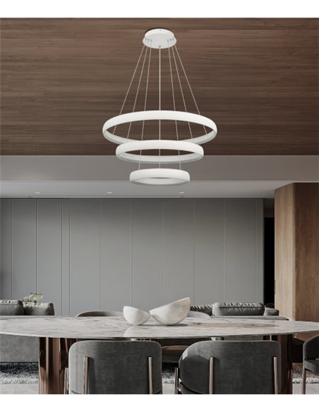 Lámpara colgante Flats - Mantra - Lámpara LED de diseño con triple aro luminoso