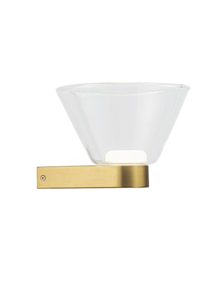 Aplique de pared New York - Mantra - Lámpara de cristal con base dorada