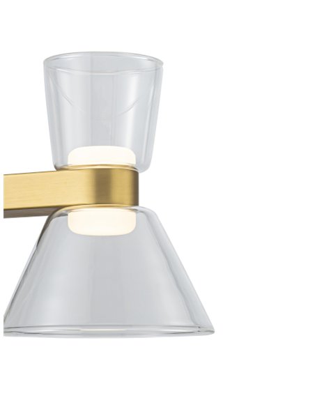 Aplique de pared New York - Mantra - Lámpara moderna con 2 pantallas cónicas de vidrio