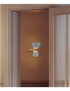 Aplique de pared New York - Mantra - Lámpara moderna con 2 pantallas cónicas de vidrio