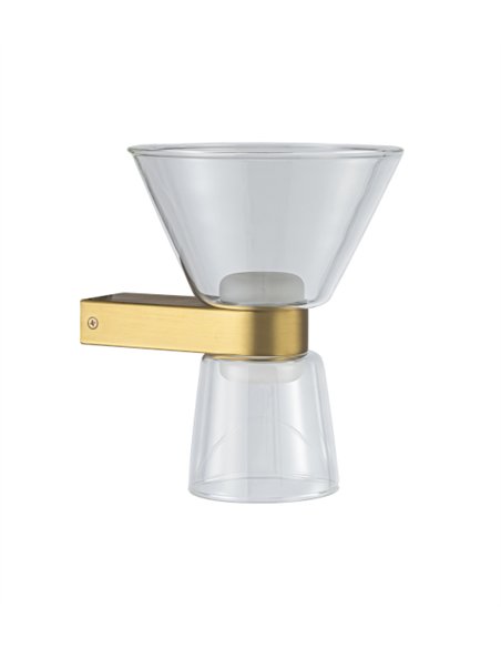 Aplique de pared New York - Mantra - Lámpara moderna con 2 pantallas cónicas de vidrio