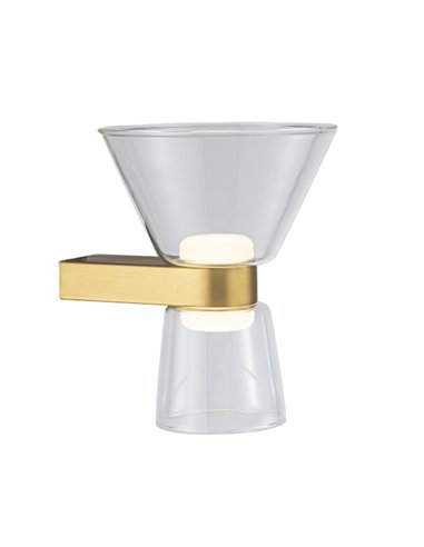 Aplique de pared New York - Mantra - Lámpara moderna con 2 pantallas cónicas de vidrio