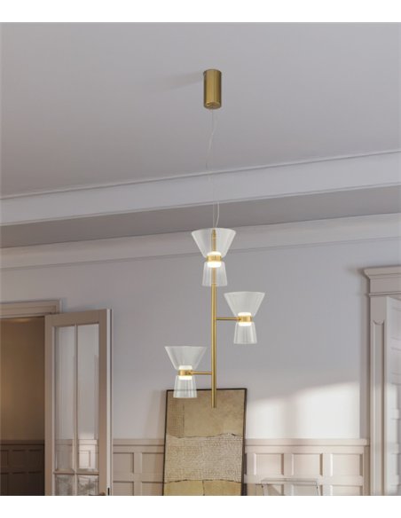 Lámpara colgante New York - Mantra - Lámpara moderna multiluz con pantallas de vidrio